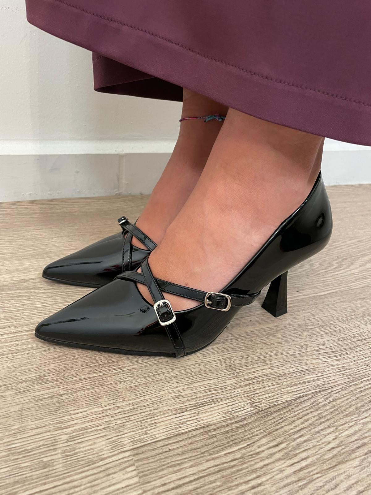 Décolleté vernice nero