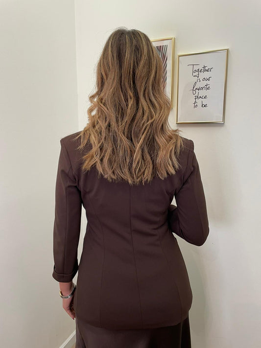 Blazer rever raso moro