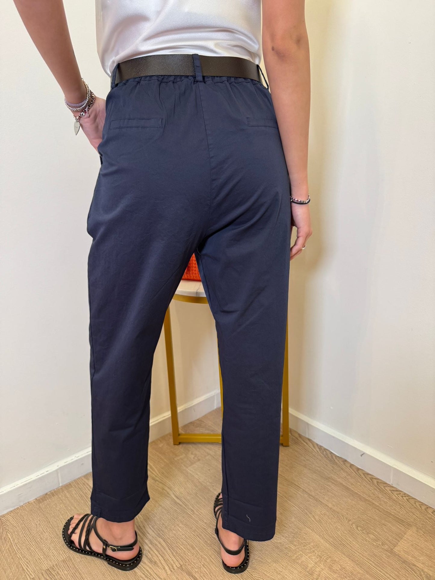 Pantalone cotone blu