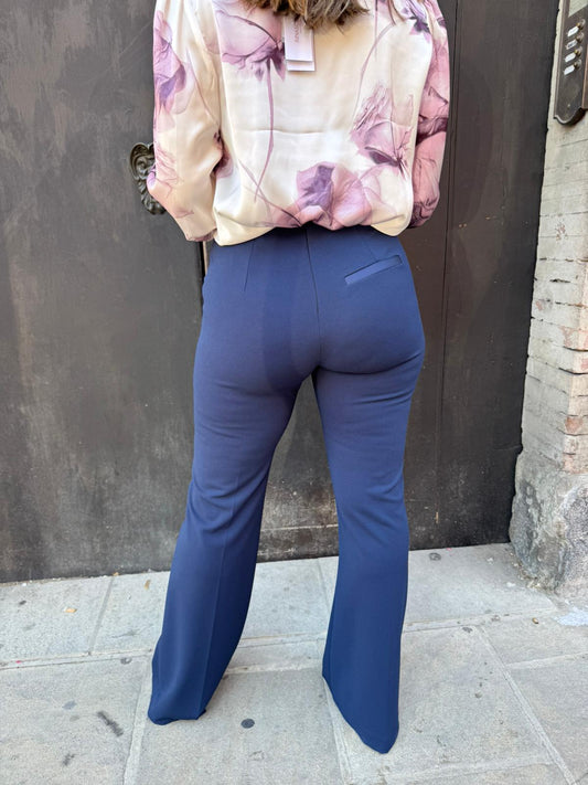 Pantalone flare blu notte