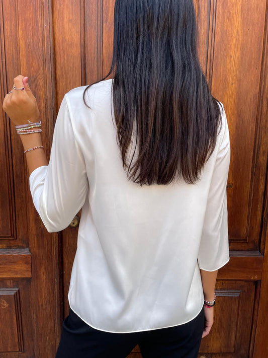 Blusa manica 3/4 panna