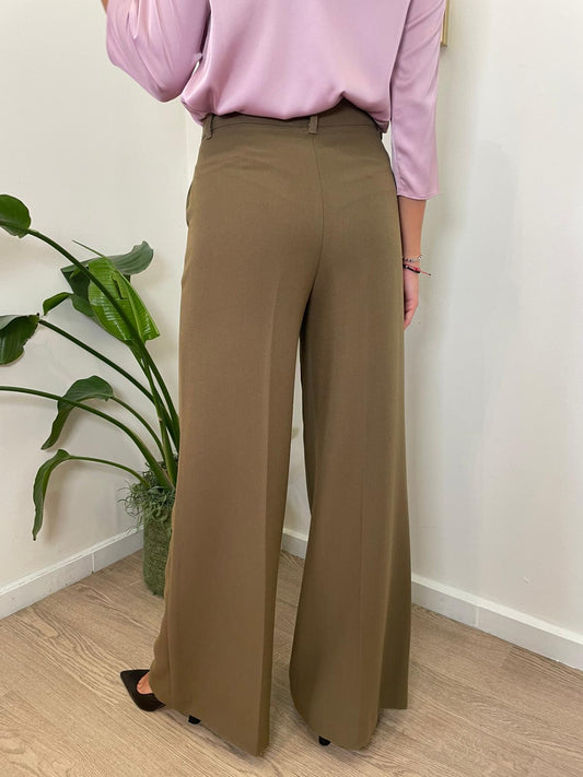 Pantalone palazzo verde oliva