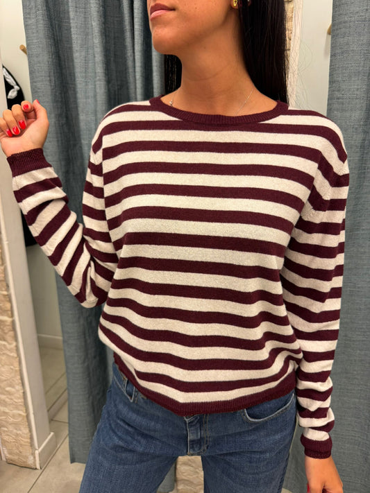 Maglioncino bottone a righe