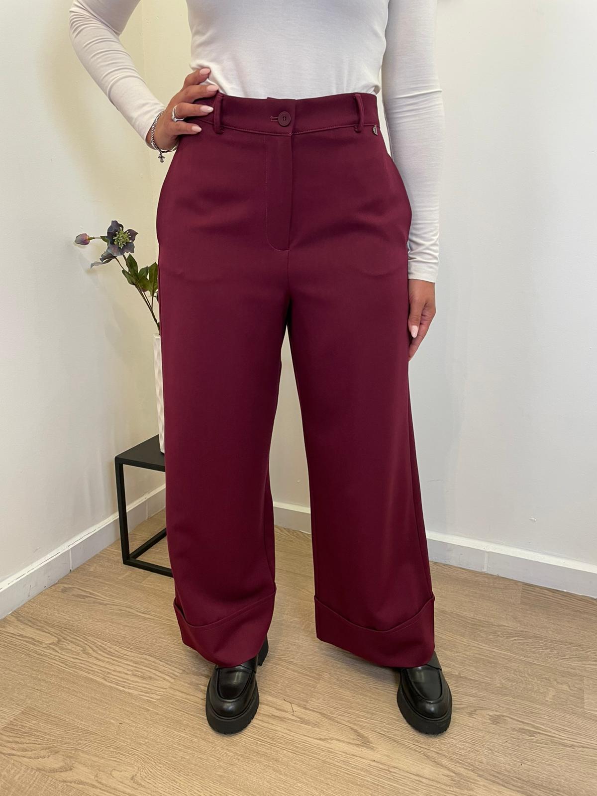 Pantalone risvolto Bordeaux