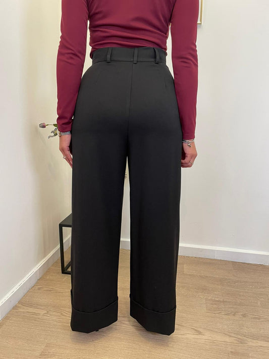Pantalone risvolto nero
