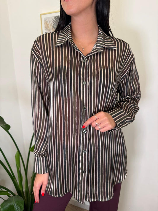 Camicia over rigata lurex