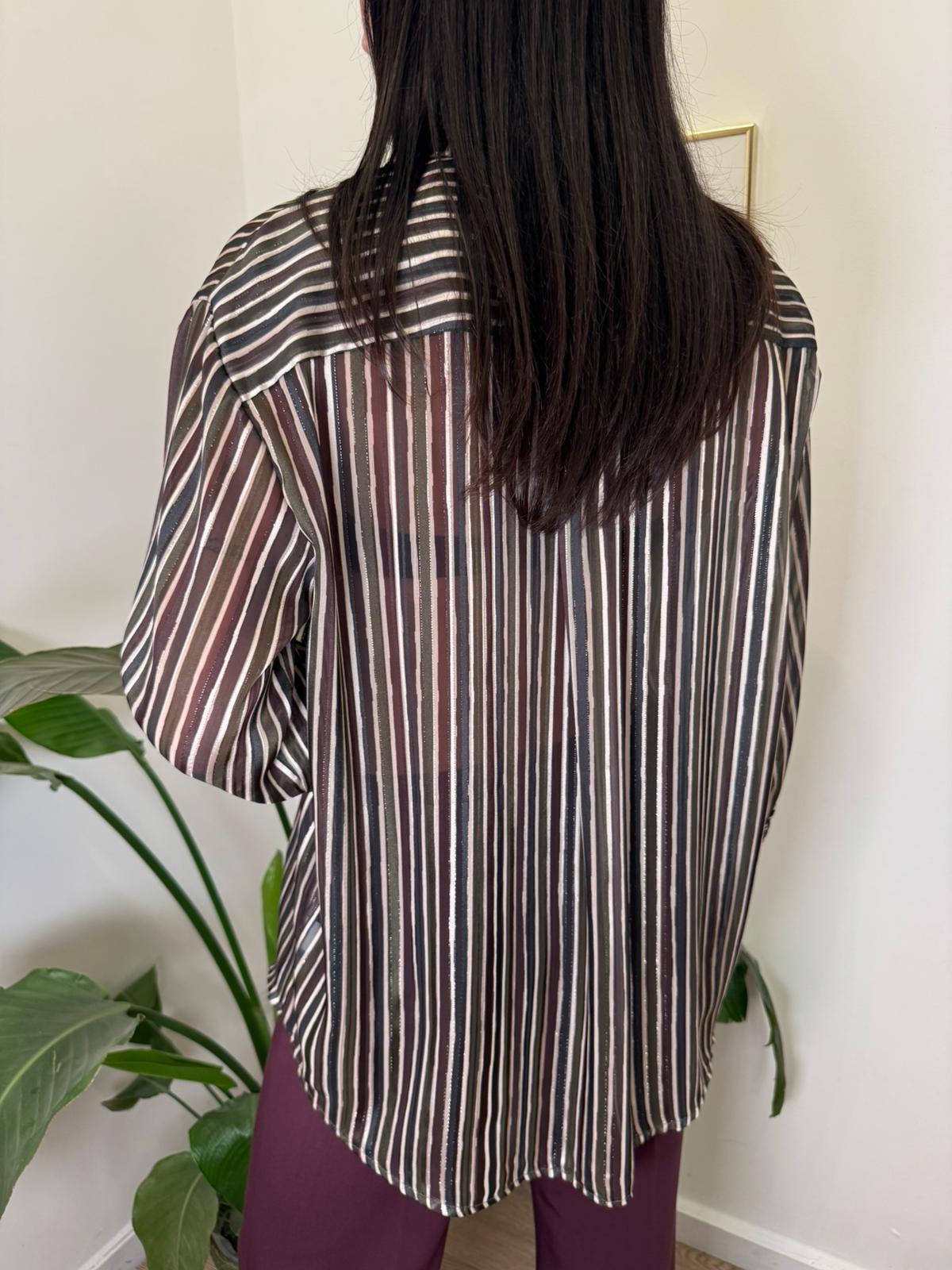 Camicia over rigata lurex