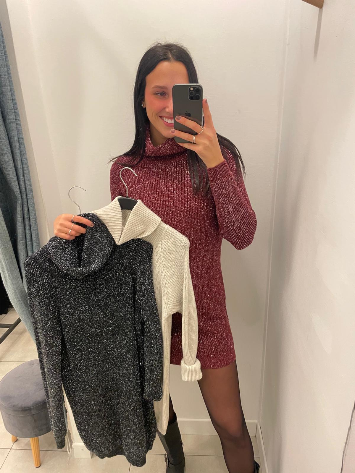 Maxi maglione abito lurex