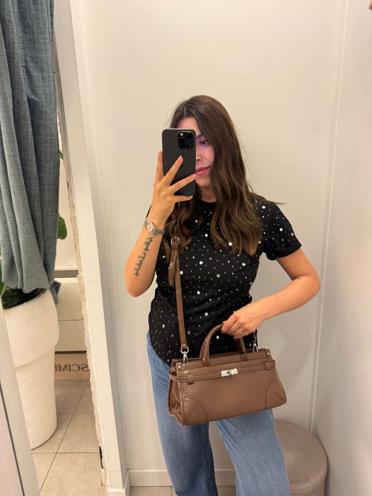 Borsa baguette taupè