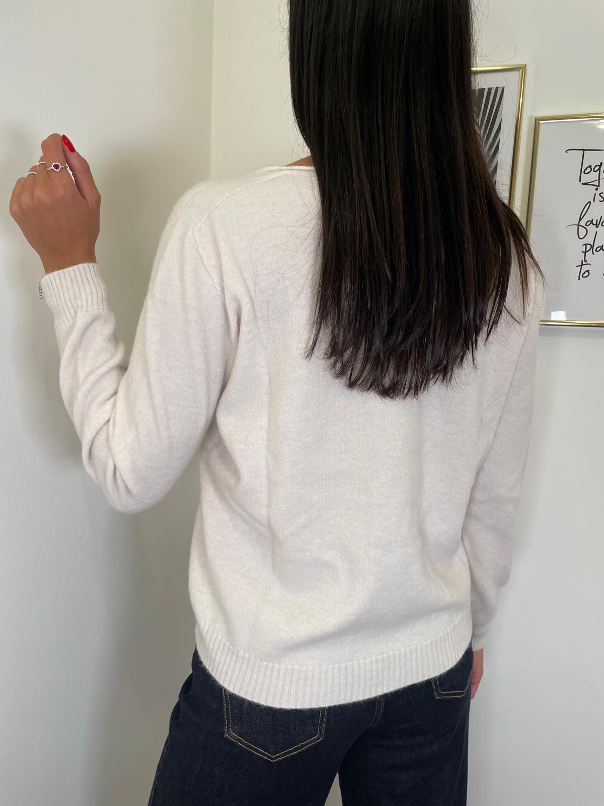 Pullover Mya - basic scollo V - 3 colori