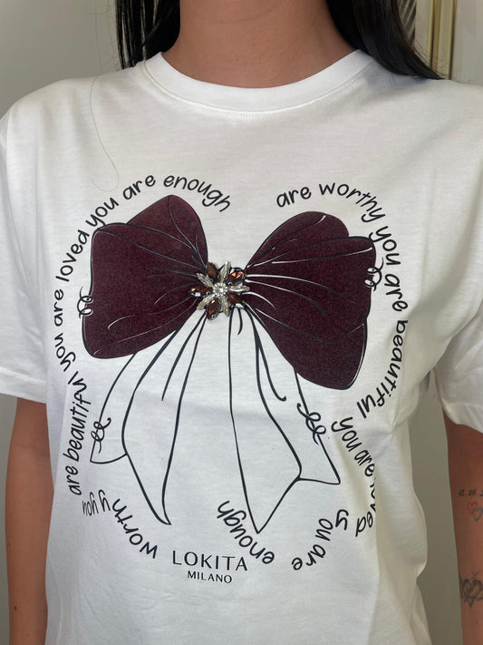 T-shirt fiocco velluto