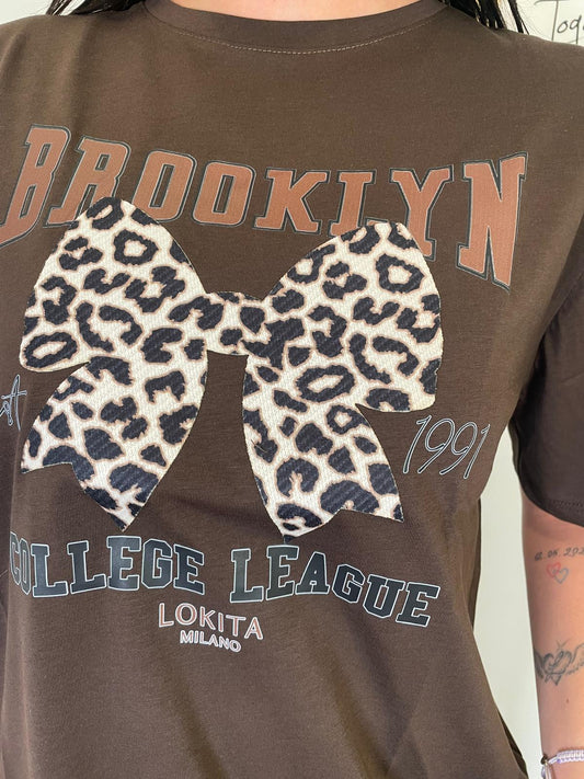 T-shirt fiocco animalier