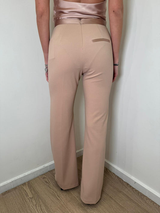Pantalone flare cipria