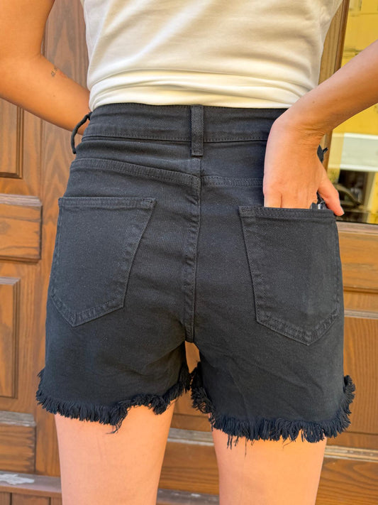 Short denim nero