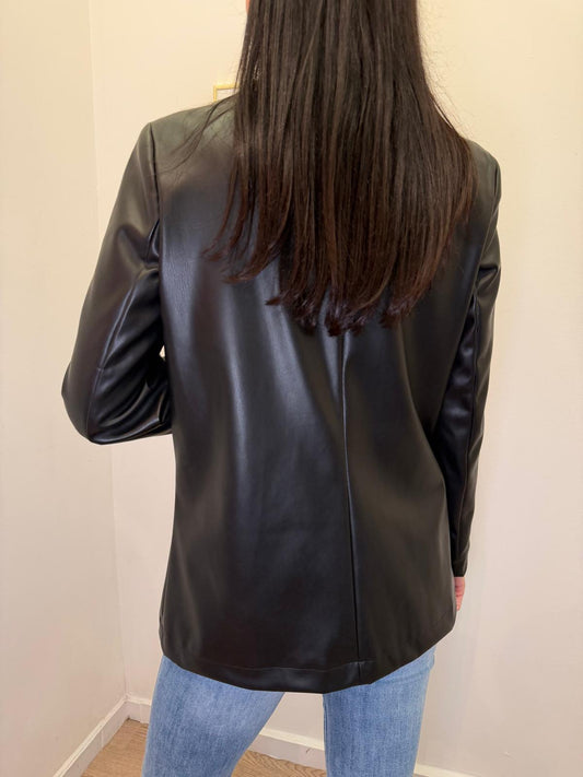 Blazer ecopelle nero