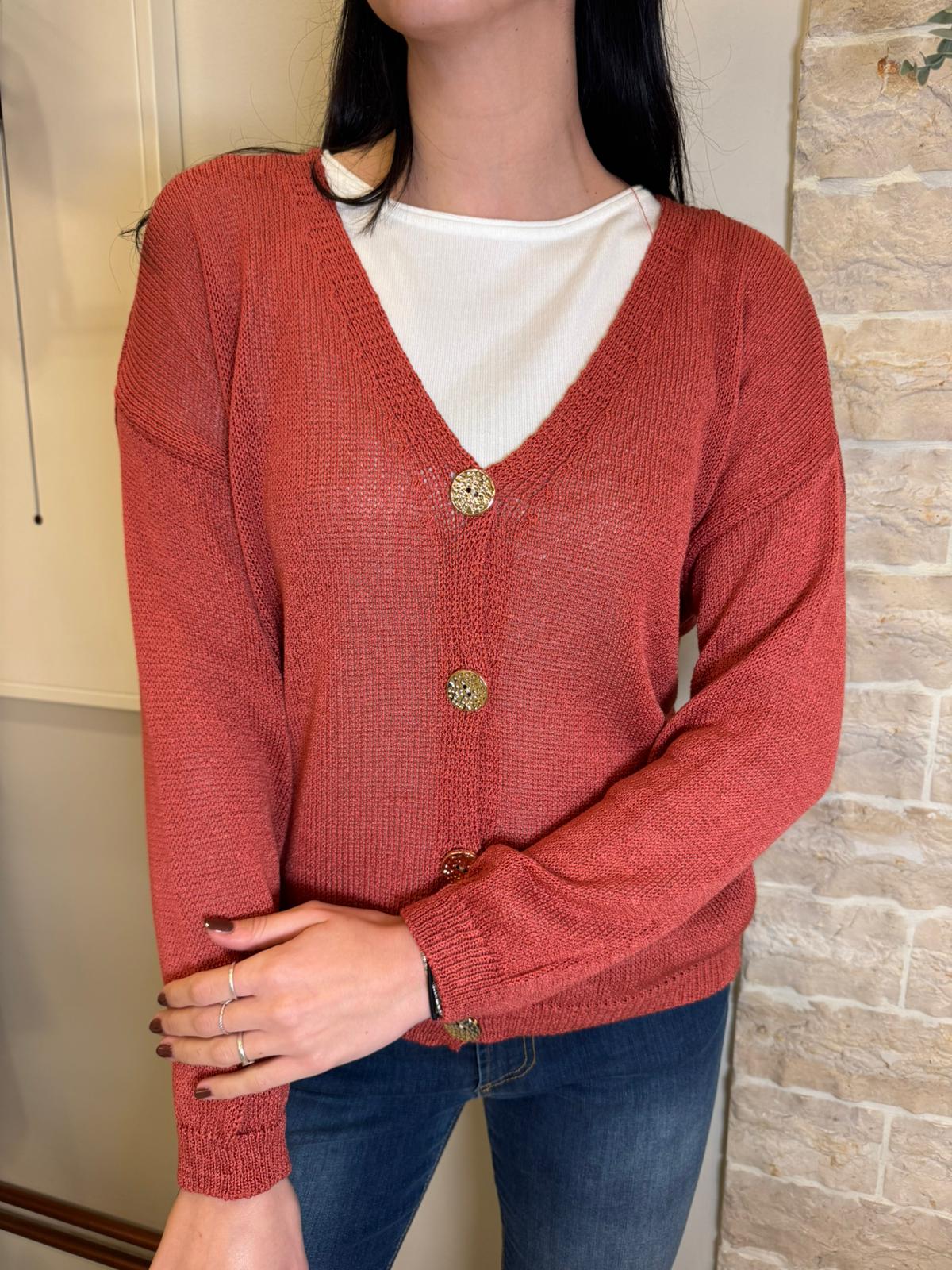 Cardigan bottoni oro -più colori-