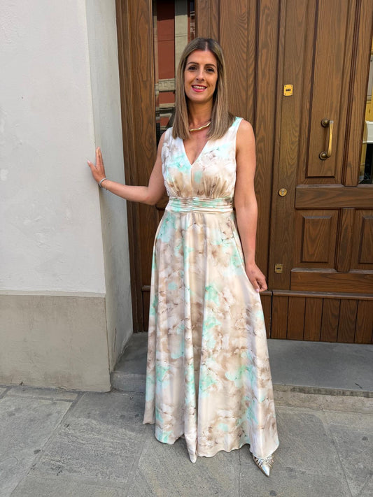 Abito lungo stampa acquerello
