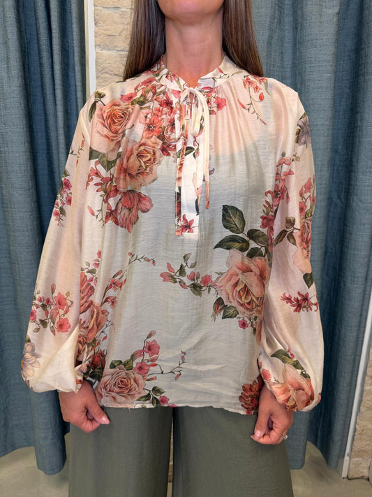 Blusa flower viscosa