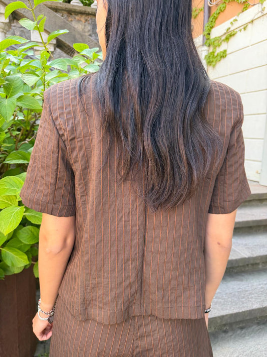 Blazer righe cioccolato