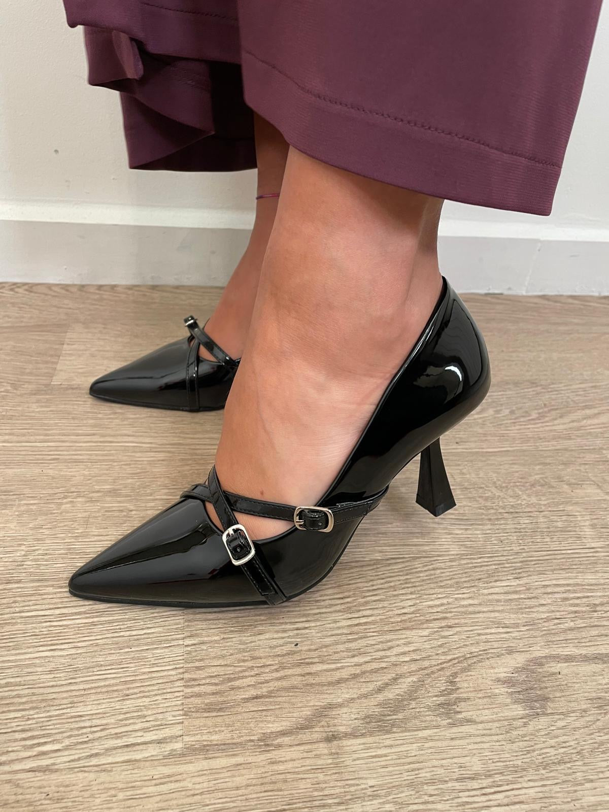 Décolleté vernice nero