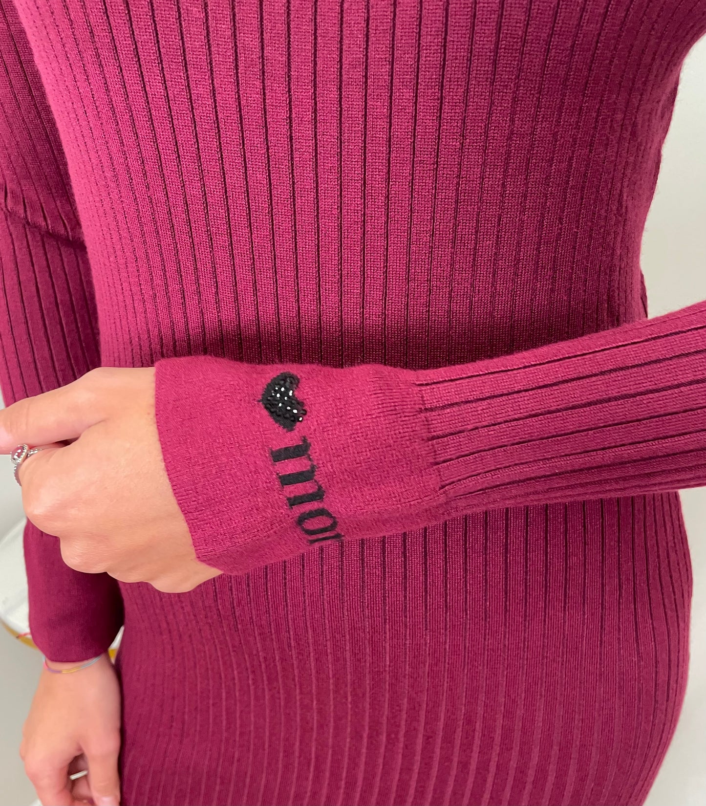 Abito in maglia coste