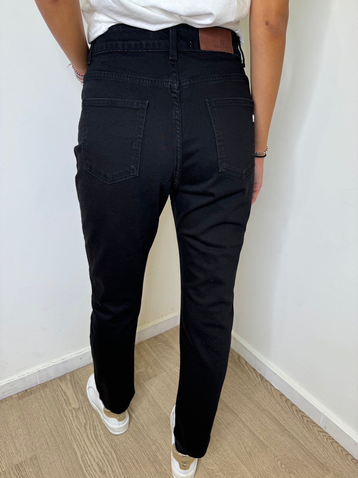 Jeans strass nero