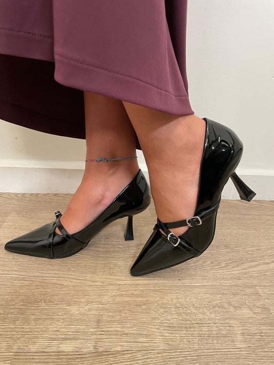 Décolleté vernice nero