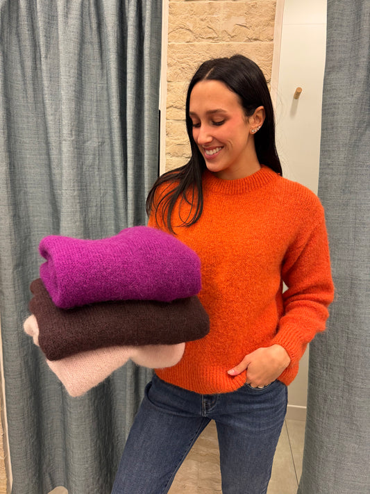 Maglione girocollo mohair