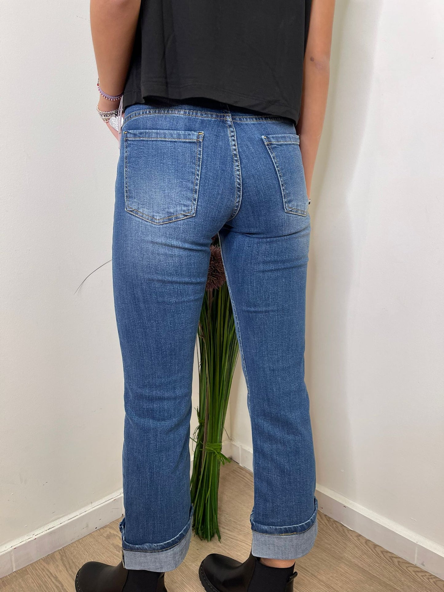 Jeans stretch risvolto Lokita