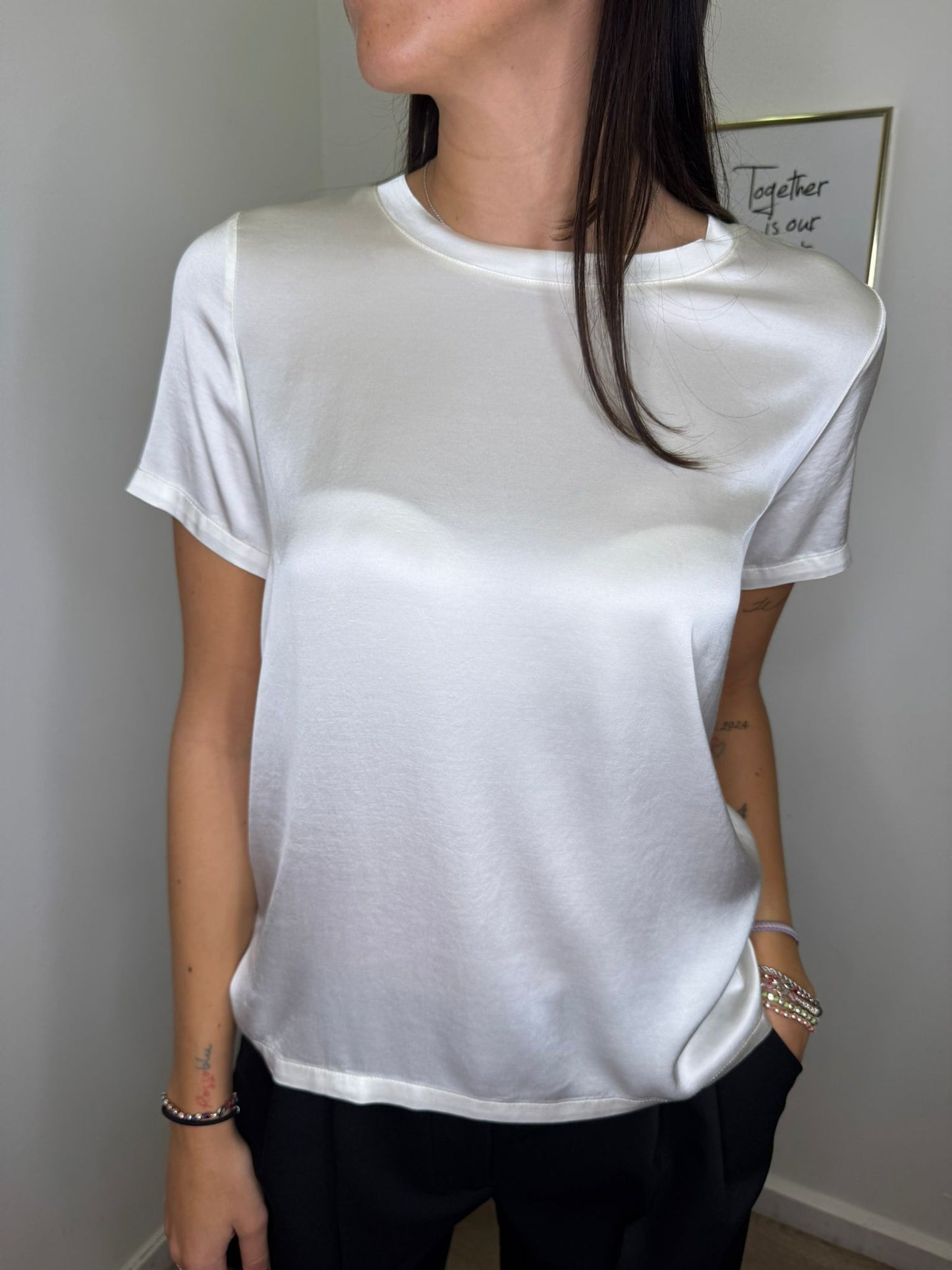 Blusa avorio raso