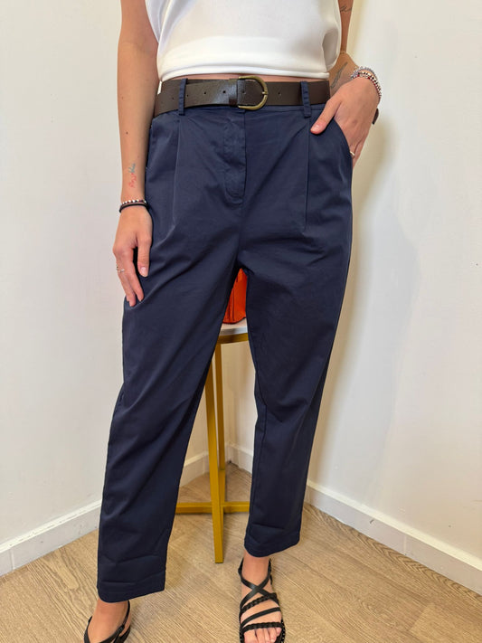 Pantalone cotone blu