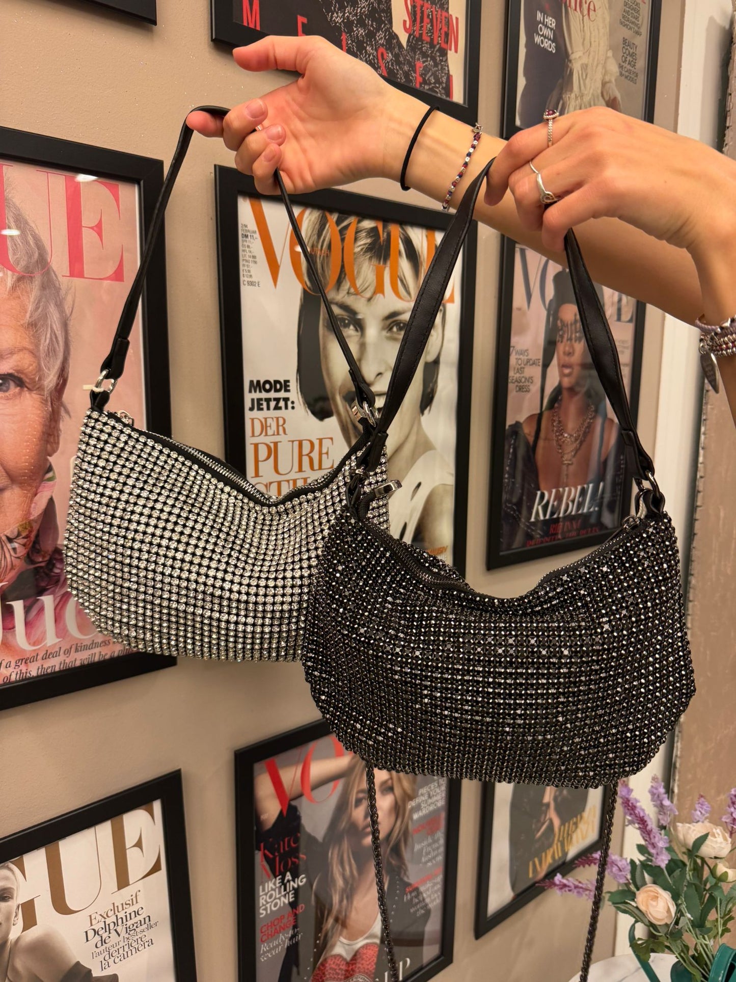 Borsa luna strass