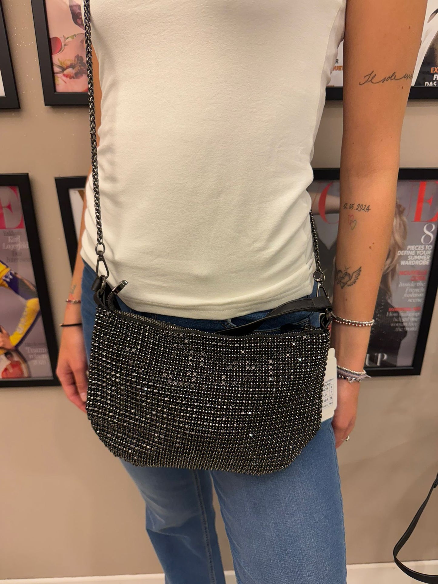 Borsa luna strass