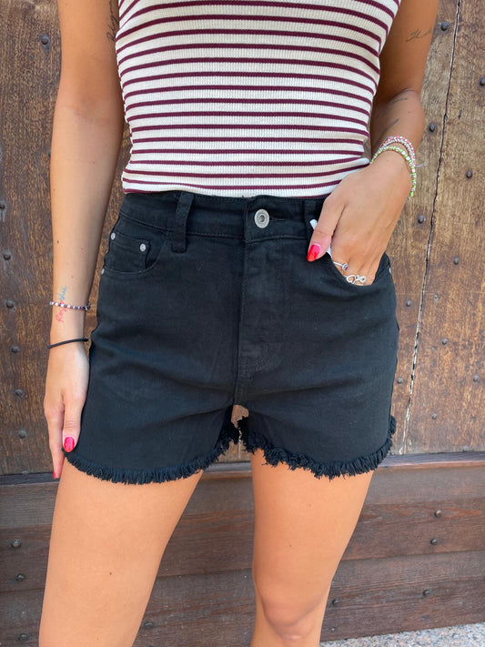 Short sfrangiato nero