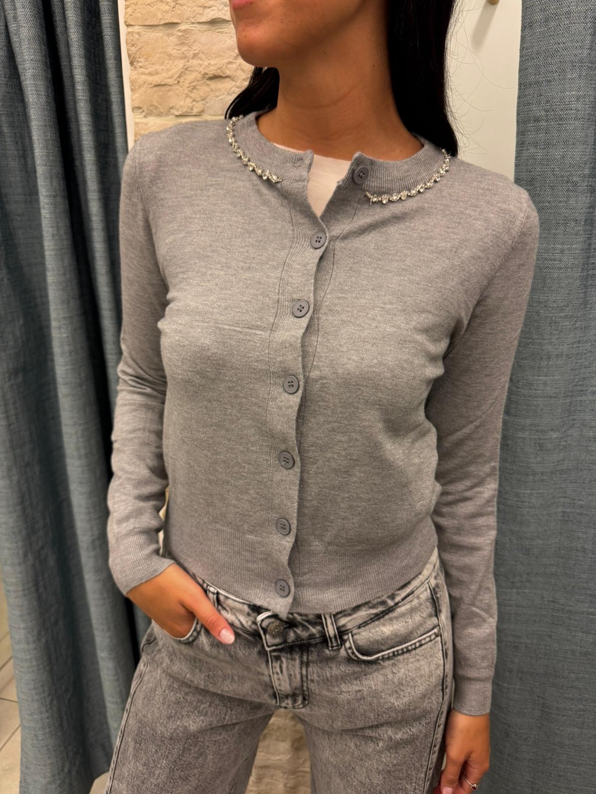 Cardigan colletto gioiello