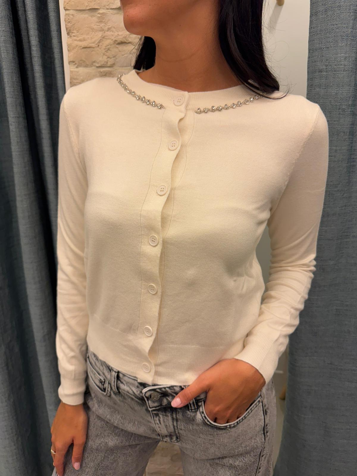 Cardigan colletto gioiello