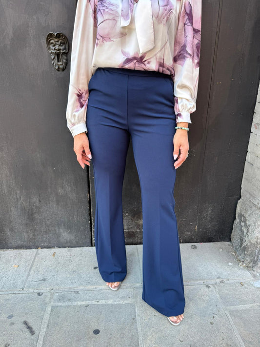Pantalone flare blu notte