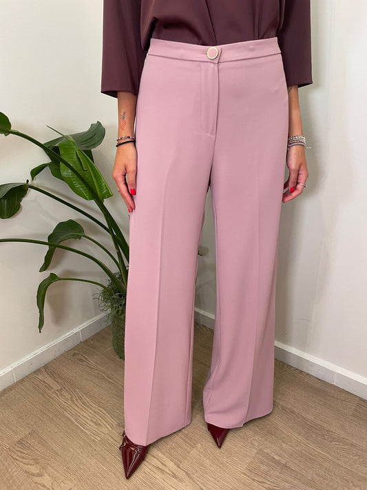Pantalone fluido malva