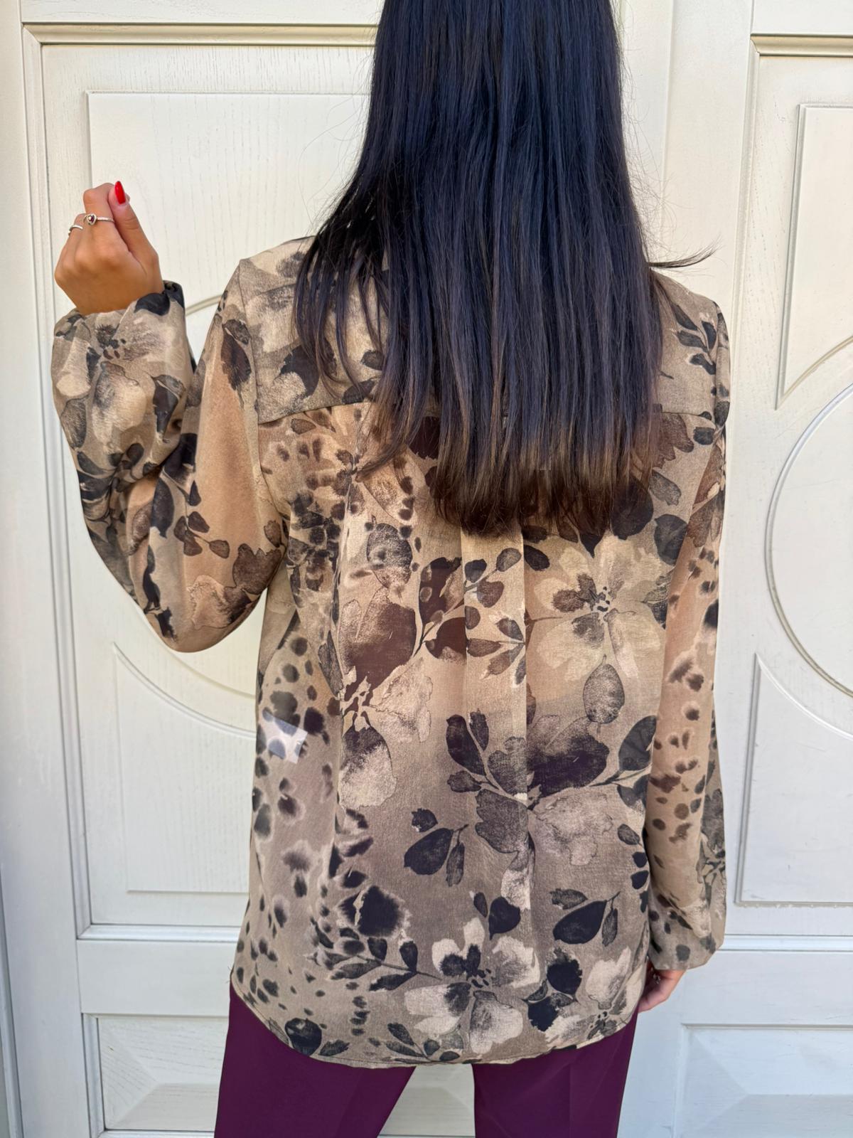 Blusa stampa foglie