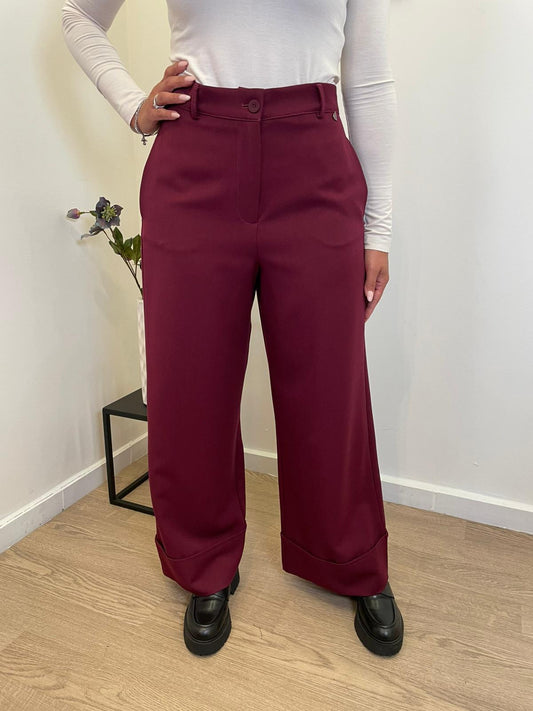 Pantalone risvolto Bordeaux