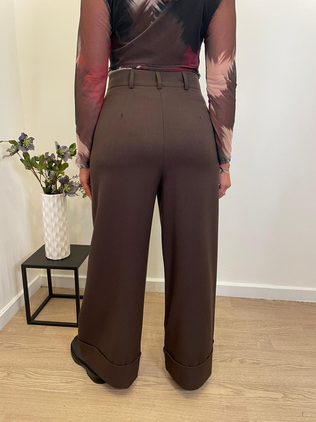 Pantalone risvolto cioccolato