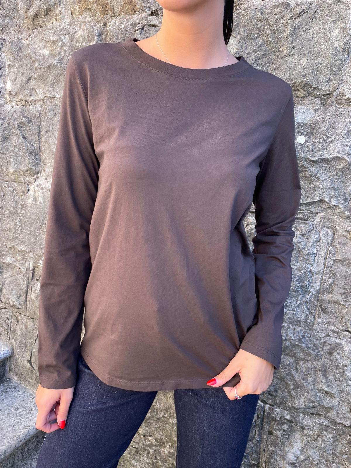 T-shirt manica lunga cioccolato