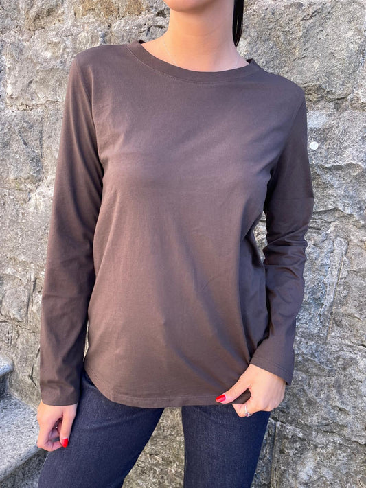 T-shirt manica lunga cioccolato