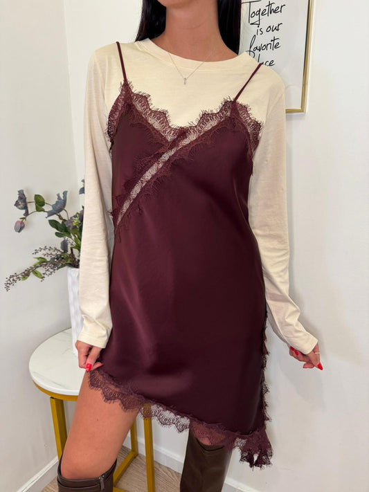 Abito lingerie bordeaux