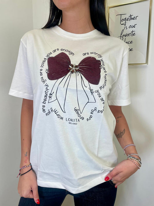 T-shirt fiocco velluto