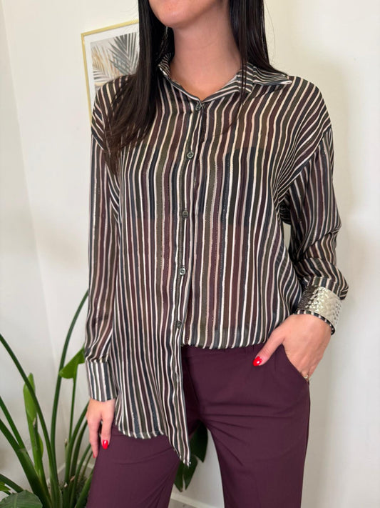 Camicia over rigata lurex