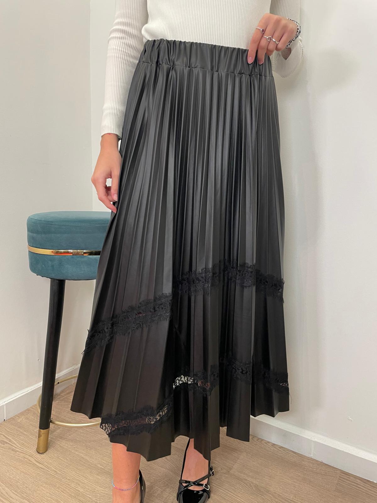 Gonna plissé ecopelle