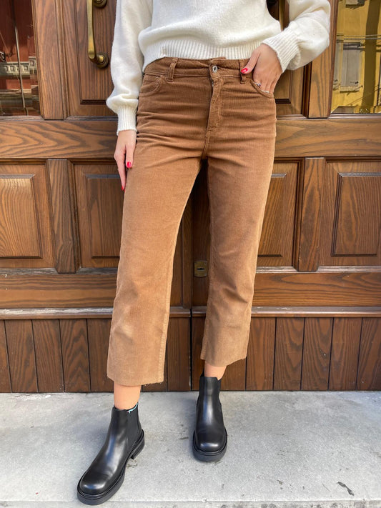 Pantalone velluto cammello