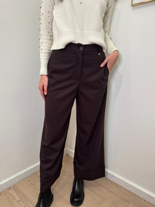 Pantalone risvolto moro