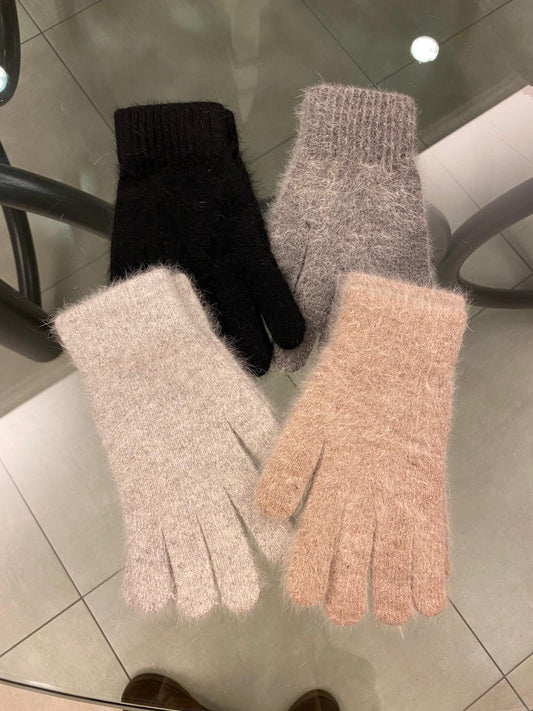 Guanti effetto peluche